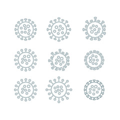 Set of Corona Virus or Covid-19 Drawing