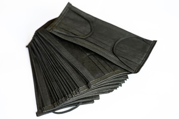 Black medical protective masks with a carbon filter