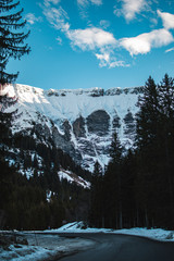 Mountains in Alps near megeve town