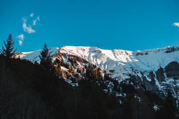 Mountains in Alps near megeve town
