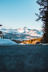Mountains in Alps near megeve town