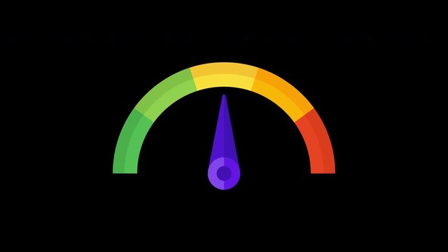 Animated business speedometer option 1. Transparent background