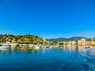 Fototapeta na wymiar Travel view of town Rapallo at Italy