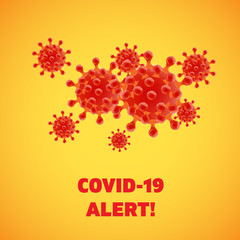 High detailed abstract red coronavirus vector illustration
