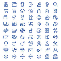 Set of E-commerce and shopping icons. Modern linear icons for Web and Mobile. Vector illustration