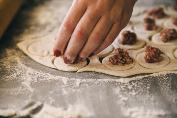 the process of making homemade dumplings