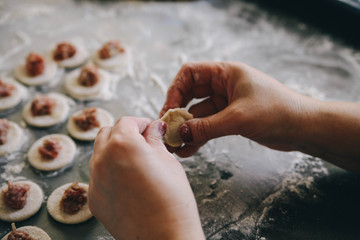 the process of cooking dumplings