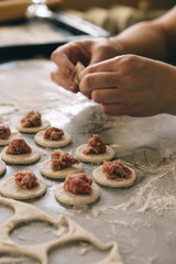 the process of cooking dumplings