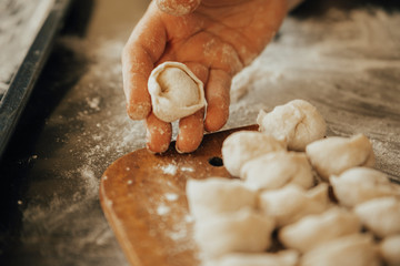 the process of making homemade dumplings