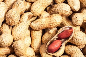 Close up of a pile of peanuts
