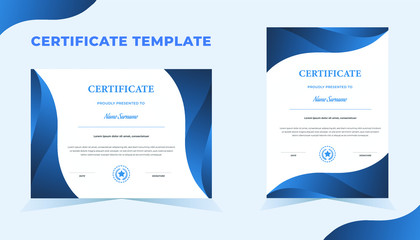 Certificate of Appreciation template achievement certificate design with badges. Eps10 vector template.