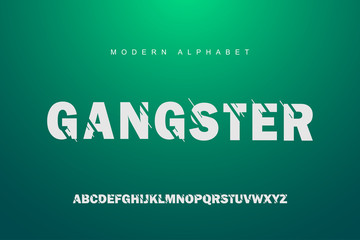 glitch alphabet font set. Typography modern style display font. Premium Vector