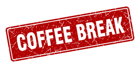 coffee break stamp. coffee break vintage red label. Sign