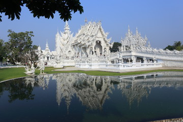Obraz premium Rong Khun temple in Chiang Rai,Thailand