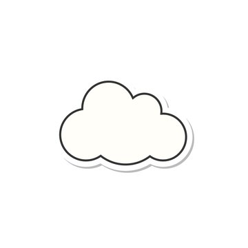 Clouds icon cartoon flat style isolated on white background. Cloud symbol design, logo, app. Design elements for the weather, cloud storage applications.