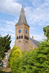Clock tower of the church (Grote Kerk), Marken, The Netherlands
