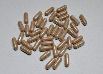 White medicine capsules