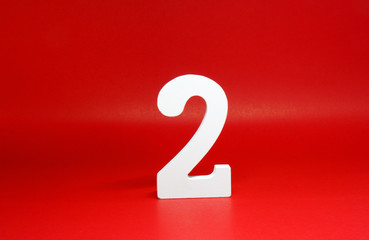 Two ( 2 ) Percentage Isolated Red  Background with Copy Space - Discount 2% Safe Price Business finance promotion - benefit stable  Concept