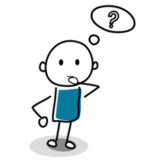 boy with  question mark in speech bubble