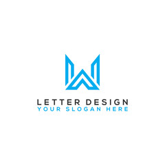 Logo Initial design of the letter Wabc, abstract, alphabet, art, background, beauty, brand, branding, business, card, clean, company, concept, corporate, creative, decoration, design, elegan. - Vector