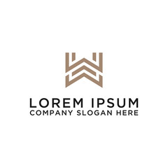 Logo Initial design of the letter Wabc, abstract, alphabet, art, background, beauty, brand, branding, business, card, clean, company, concept, corporate, creative, decoration, design, elegan. - Vector