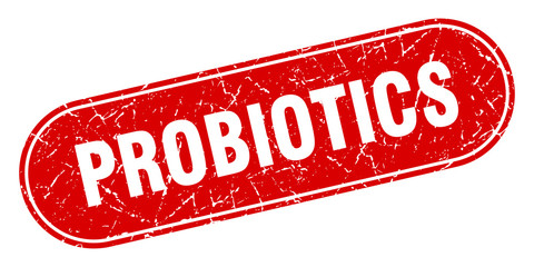 probiotics sign. probiotics grunge red stamp. Label