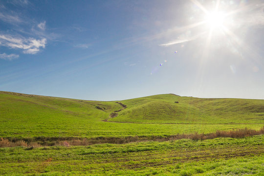 View from Agira on hinterland, on background Etna