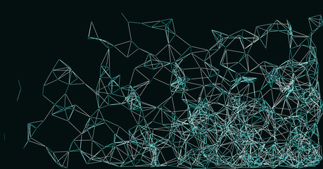 Procedural Network Mesh Art background illustration