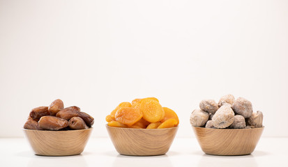 Fototapeta na wymiar Dried fruit composition on white background