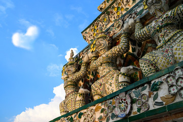 Giant Wat Arun at Phra Prang, Wat Arun, Arun temple Bangkok Thailand.