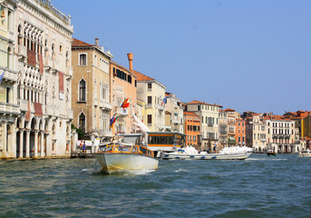 Busy Day along the Grand Canal in Venice