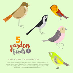 Simple garden bird character vector illustration. Good for design object element on any media. 