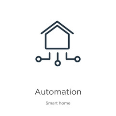 Automation icon. Thin linear automation outline icon isolated on white background from smart house collection. Line vector sign, symbol for web and mobile
