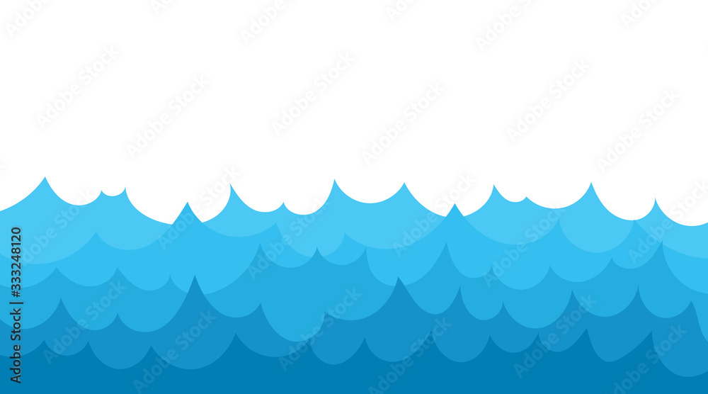 Wall mural ocean blue wave lines layer vector background