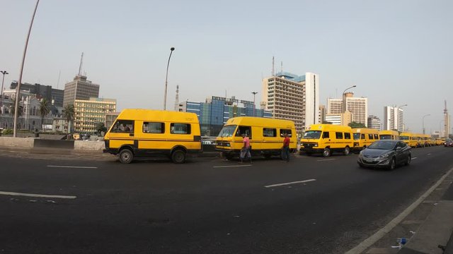 The famous Danfo buses of Lagos Nigeria