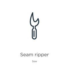 Seam ripper icon. Thin linear seam ripper outline icon isolated on white background from sew collection. Line vector sign, symbol for web and mobile