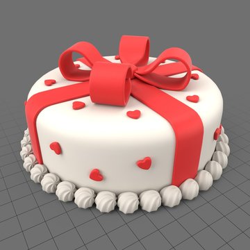 Gift cake with fondant bow