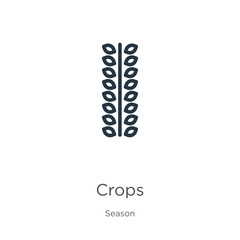 Crops icon. Thin linear crops outline icon isolated on white background from season collection. Line vector sign, symbol for web and mobile