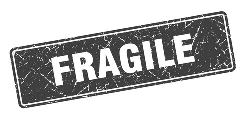 fragile stamp. fragile vintage gray label. Sign