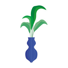 plants in vase decoration interior isolated icon