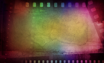 Obraz premium Colorful film frames filmstrip background