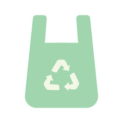 Plastic bag with recycle sign. Bag icon. Vector illustration.