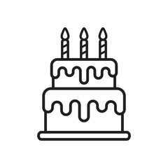 birthday cake icon in trendy flat design