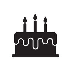birthday cake icon in trendy flat design