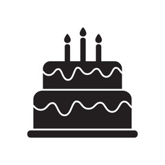 birthday cake icon in trendy flat design