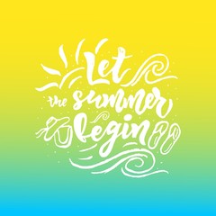 Let Summer Begin Vector Summer Typographic Symbol