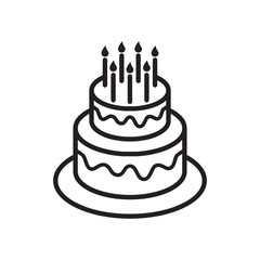 birthday cake icon in trendy flat design