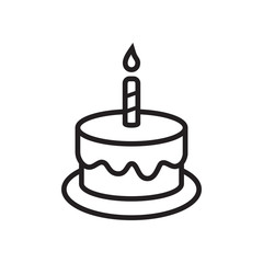 birthday cake icon in trendy flat design