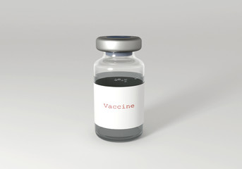 Vaccine bottle coronavirus pandemic 3d renderig