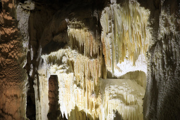 Genga (AN), Italy - January 1, 2019: Frasassi caves inside,  Genga, Ancona, Marche, Italy